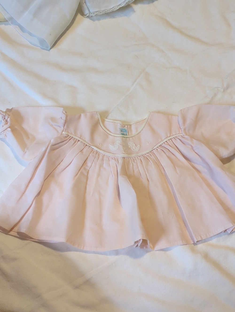 Vintage Feltman Bros Pink Baby Girls' Smocked Peasant Top